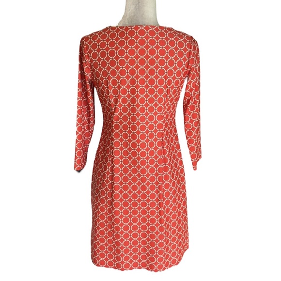 LN Jude Connally Sabine Geo Gircle Paprika Gold Button 3/4 Sleeve Mini Dress. XS - Picture 8 of 15